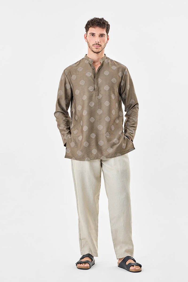 SNITCH Crushed Mandarin Kurta Shirt